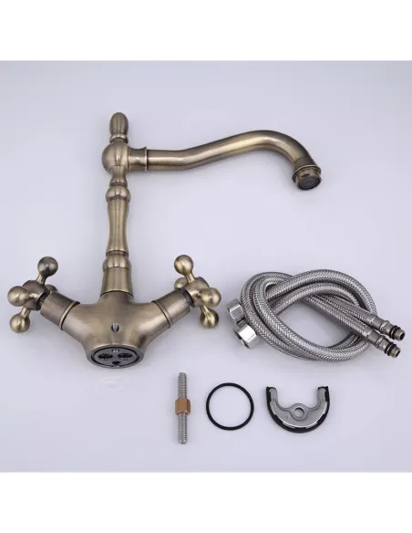 Змішувач для кухні Frap F4019-4 двовентильний, бронза