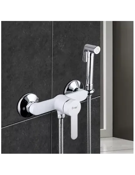 Набір для гігієнічного душу із змішувачем Frap F2041-8, білий