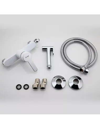 Набор для гигиенического душа со смесителем Frap F2041-8, белый