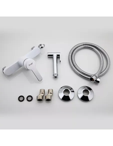 Набір для гігієнічного душу із змішувачем Frap F2041-8, білий
