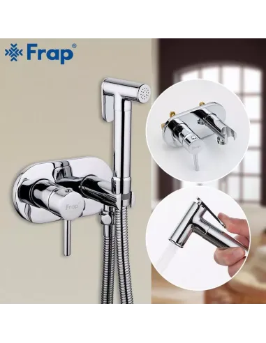Набір для гігієнічного душу із змішувачем прихованого монтажу Frap F7505, хром