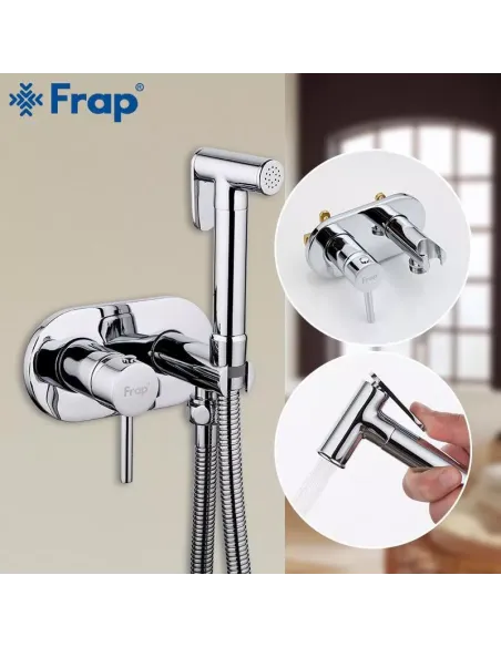 Набір для гігієнічного душу із змішувачем прихованого монтажу Frap F7505, хром