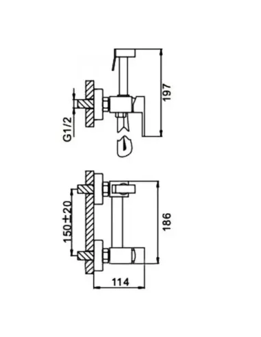 Набор для гигиенического душа со смесителем Frap F7504, хром