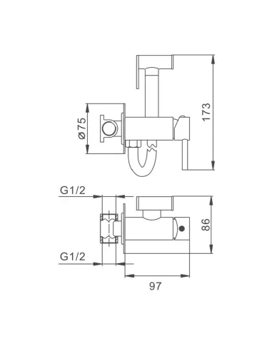 Набор для гигиенического душа со смесителем скрытого монтажа Frap F7505-2, хром