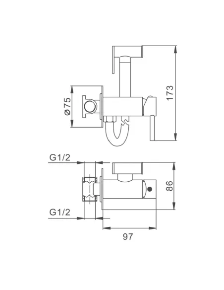 Набор для гигиенического душа со смесителем скрытого монтажа Frap F7505-2, хром