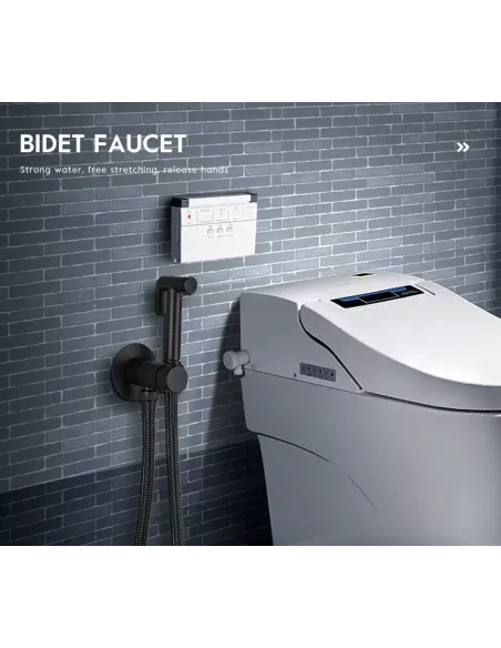 Набір для гігієнічного душу із змішувачем прихованого монтажу Frap F7505-6, чорний