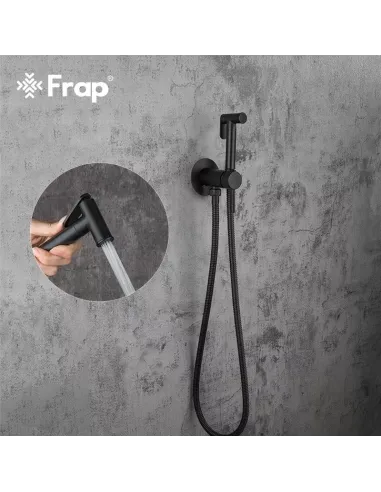Набір для гігієнічного душу із змішувачем прихованого монтажу Frap F7505-6, чорний