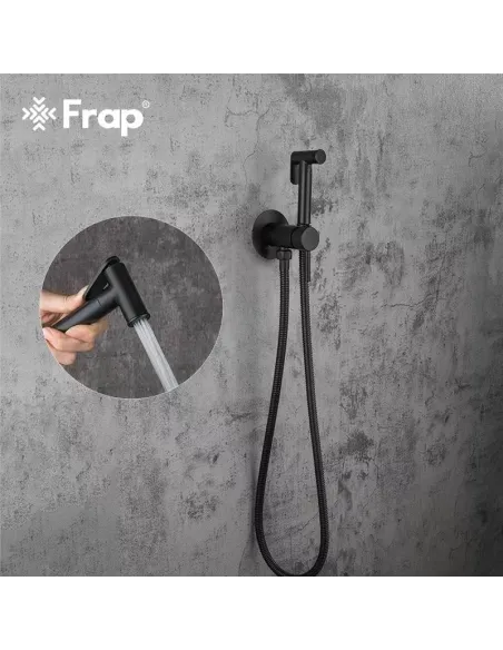Набір для гігієнічного душу із змішувачем прихованого монтажу Frap F7505-6, чорний