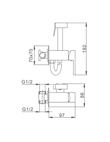 Набор для гигиенического душа со смесителем скрытого монтажа Frap F7506-6, черный