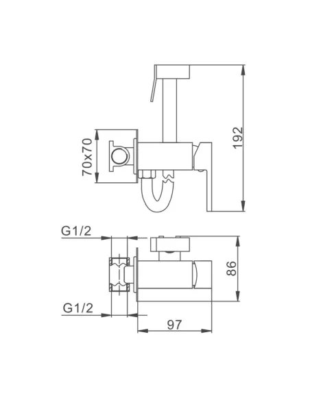 Набір для гігієнічного душу із змішувачем прихованого монтажу Frap F7506-6, чорний