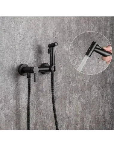Набір для гігієнічного душу із змішувачем Frap F7503-6, чорний