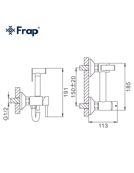 Набор для гигиенического душа со смесителем Frap F7503-6, черный
