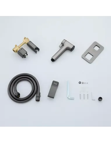 Набір для гігієнічного душу із змішувачем прихованого монтажу Frap F2084-9, сірий
