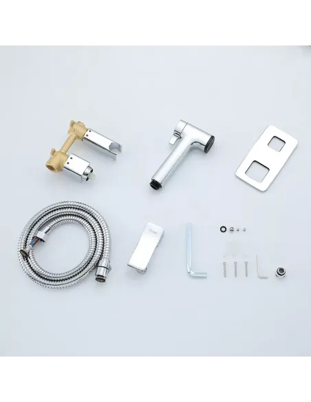 Набір для гігієнічного душу із змішувачем прихованого монтажу Frap F2084, хром