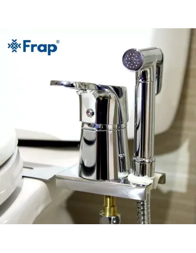 Набор для гигиенического душа со смесителем Frap F1250-2, с креплением на унитаз, хром