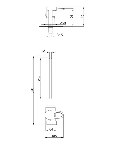 Набір для гігієнічного душу із змішувачем Frap F1250-2, з кріпленням на унітаз, хром