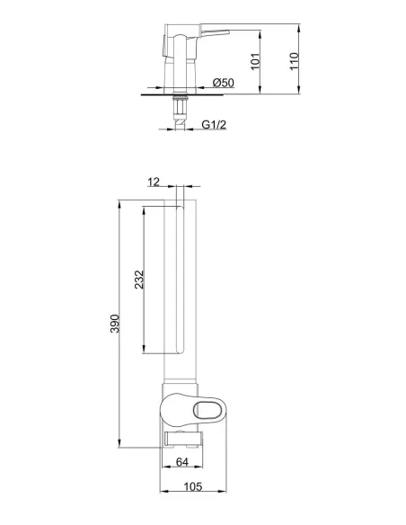 Набор для гигиенического душа со смесителем Frap F1250-2, с креплением на унитаз, хром
