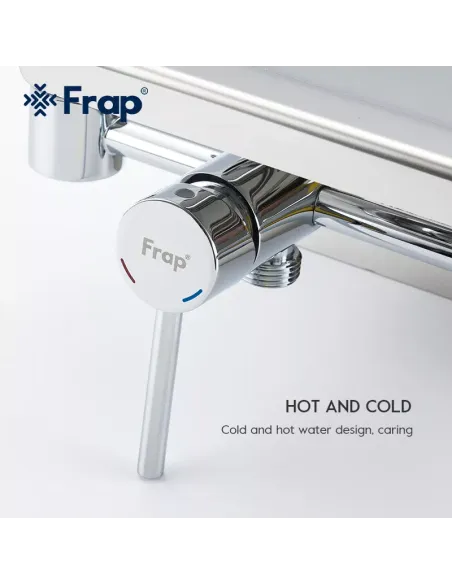 Набор для гигиенического душа со смесителем скрытого монтажа Frap F7516, бумагодержателем и полочкой, хром