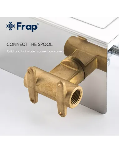 Набор для гигиенического душа со смесителем скрытого монтажа Frap F7516, бумагодержателем и полочкой, хром