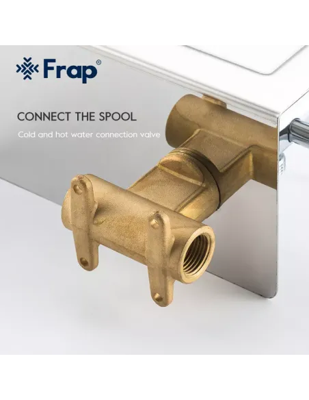 Набор для гигиенического душа со смесителем скрытого монтажа Frap F7516, бумагодержателем и полочкой, хром