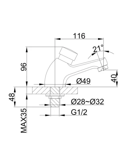 Монокран для умивальника Frap F520 натискний, хром