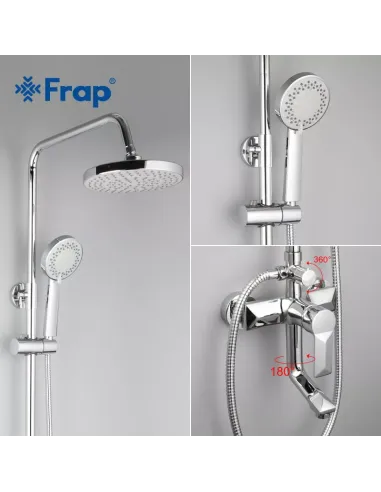 Душева система Frap F2418 з виливом, хром