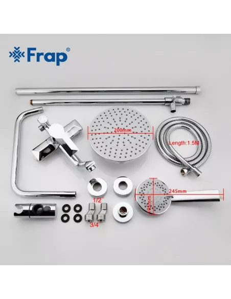 Душевая система Frap F2418 с изливом, хром
