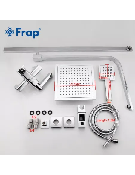 Душева система Frap F2420 з виливом, хром
