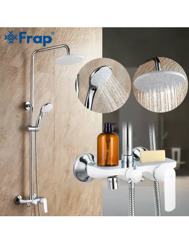 Душева система Frap F2431 з виливом, білий
