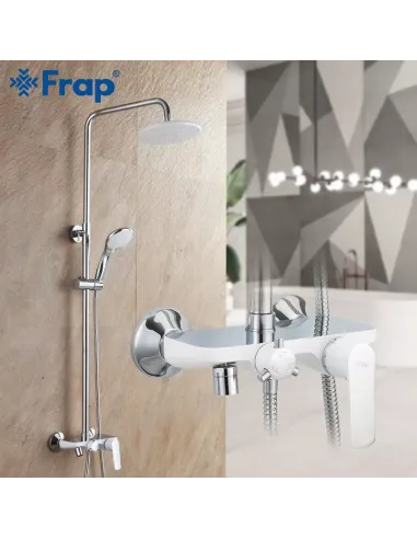 Душева система Frap F2431 з виливом, білий