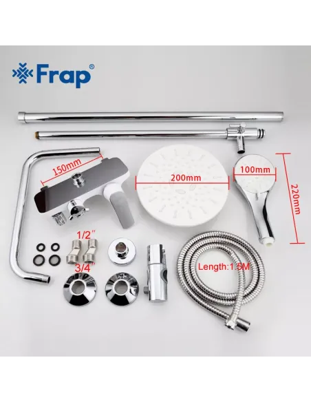 Душева система Frap F2431 з виливом, білий
