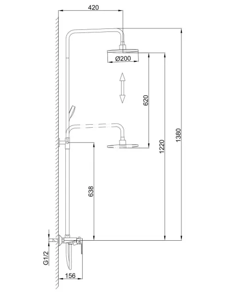 Душева система Frap F2431 з виливом, білий