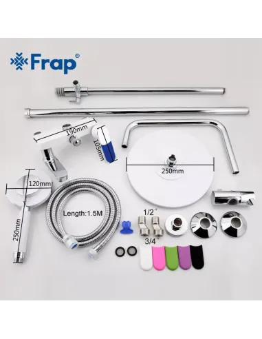 Душевая система Frap F2434 с изливом, белый