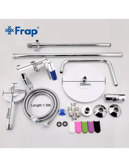 Душевая система Frap F2434 с изливом, белый