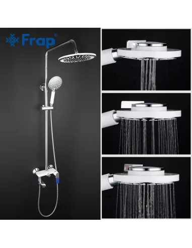 Душева система Frap F2434 з виливом, білий