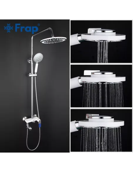 Душева система Frap F2434 з виливом, білий