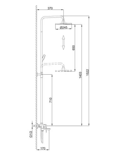 Душевая система Frap F2434 с изливом, белый