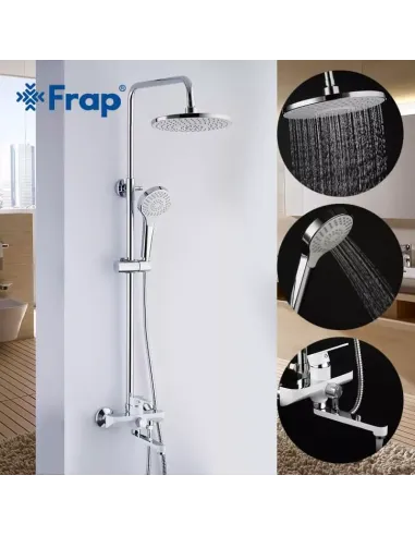 Душева система Frap F2441 з виливом, білий