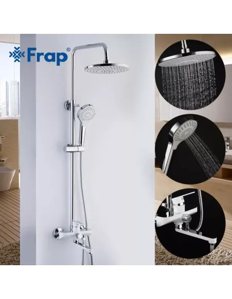 Душевая система Frap F2441 с изливом, белый