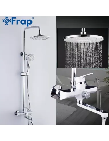 Душева система Frap F2441 з виливом, білий