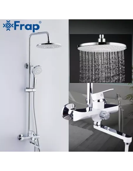 Душева система Frap F2441 з виливом, білий