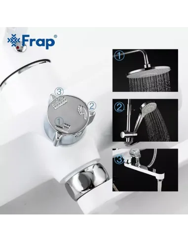 Душевая система Frap F2441 с изливом, белый