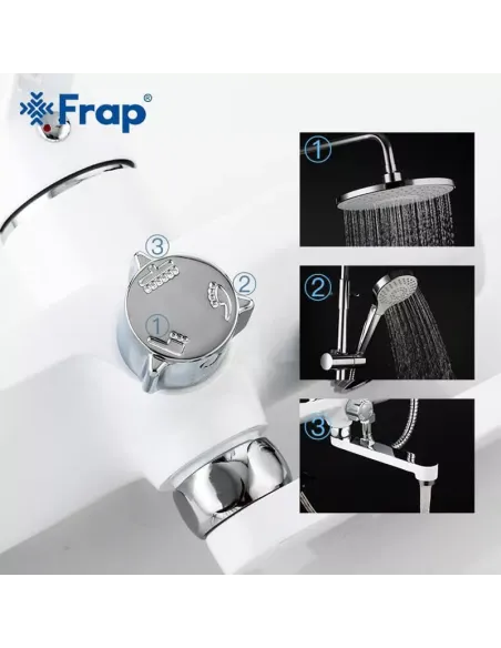 Душевая система Frap F2441 с изливом, белый