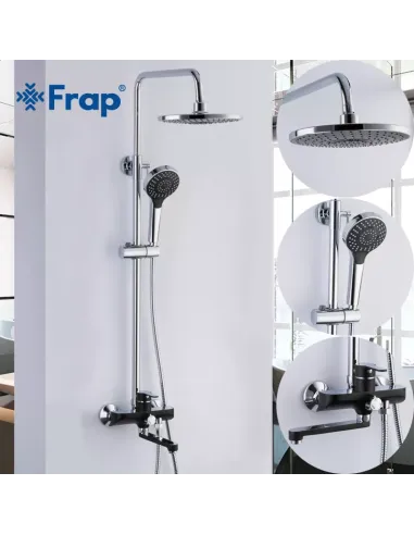 Душевая система Frap F2442 с изливом, черный