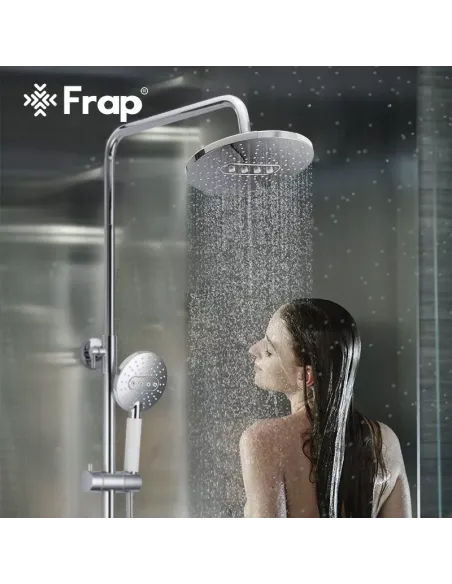 Душева система Frap F2449 з виливом, білий