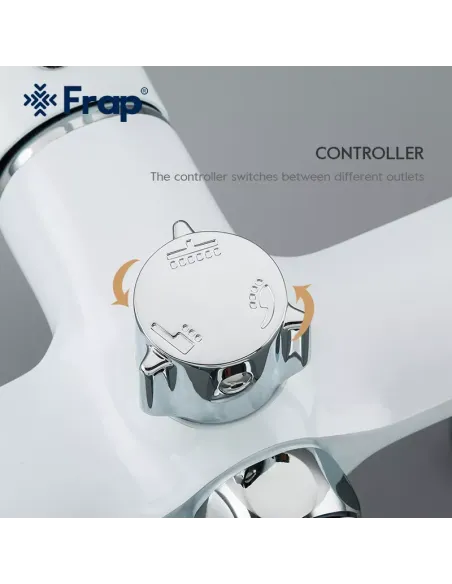 Душева система Frap F2449 з виливом, білий