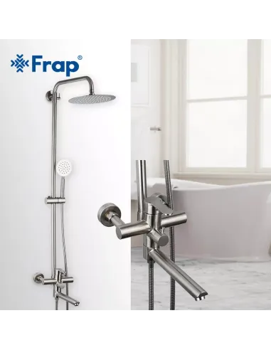 Душевая система Frap F24801 с изливом, нержавеющая сталь