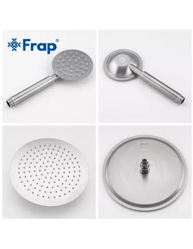 Душевая система Frap F24801 с изливом, нержавеющая сталь
