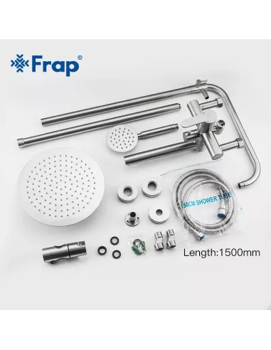 Душевая система Frap F24801 с изливом, нержавеющая сталь