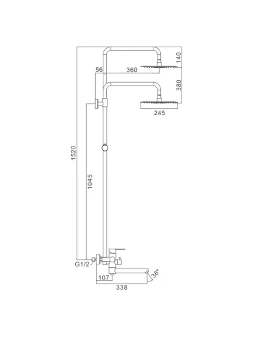 Душевая система Frap F24801 с изливом, нержавеющая сталь